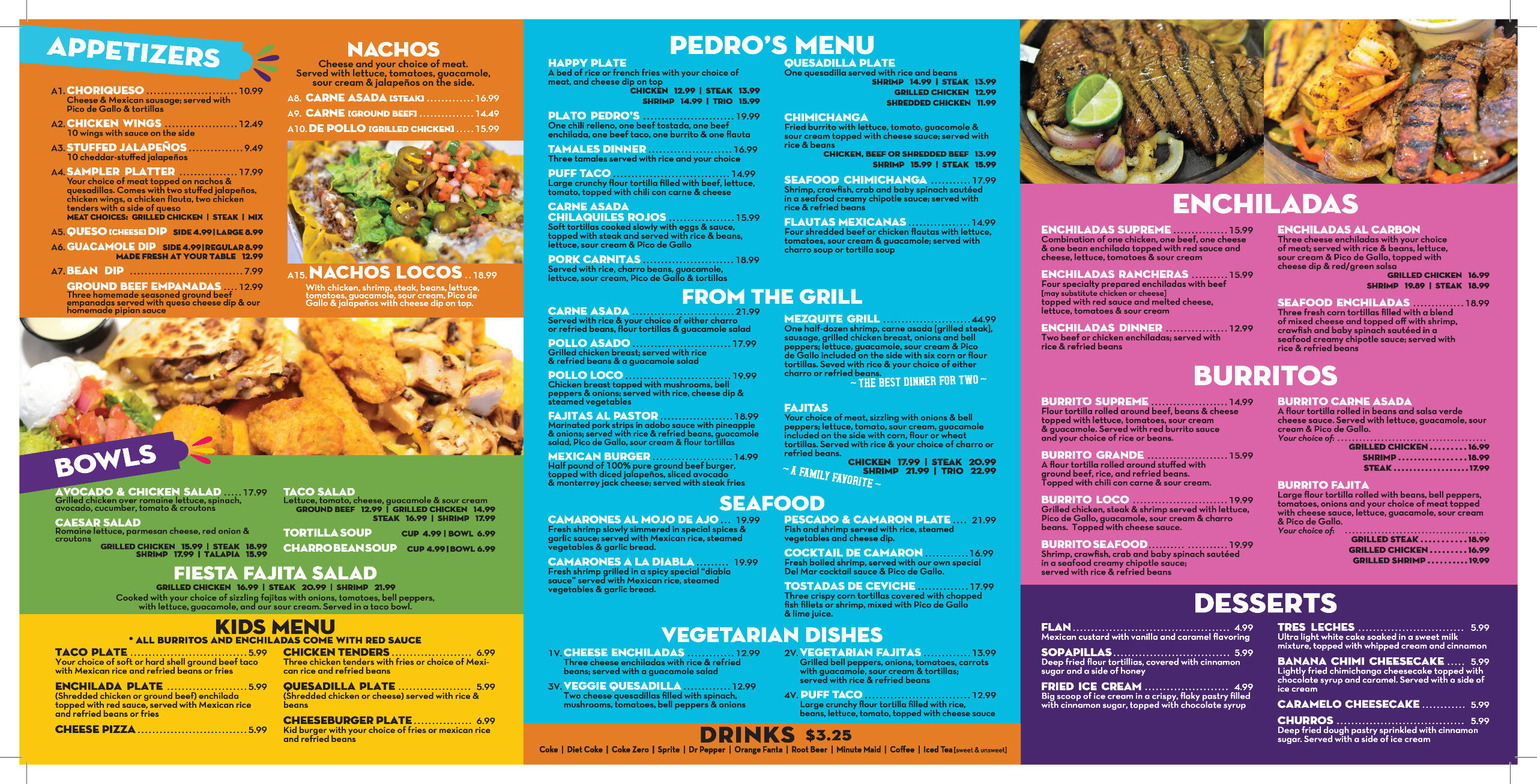 Check out our menu to see all the options we have such as Tacos, Nachos, Quesadilla, burrito, carne asada, enchiladas and many m