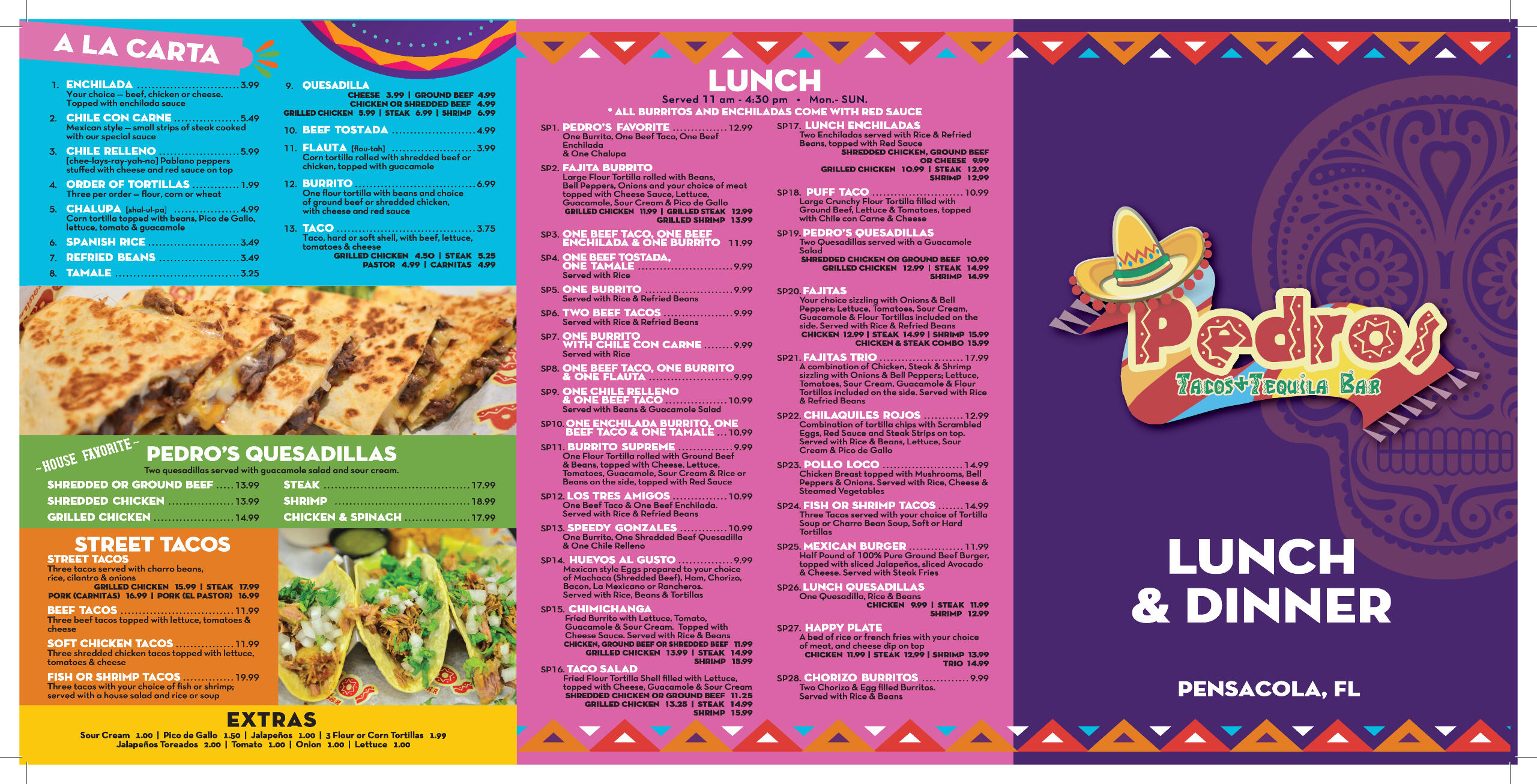 Check out our menu to see all the options we have such as Tacos, Nachos, Quesadilla, burrito, carne asada, enchiladas and many m